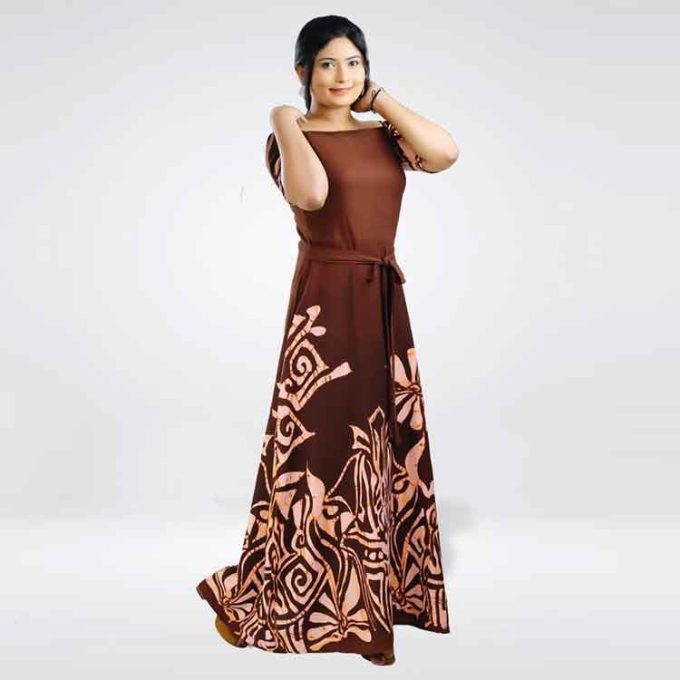 View Puff Sleeves off Shoulder Maxi Dress image