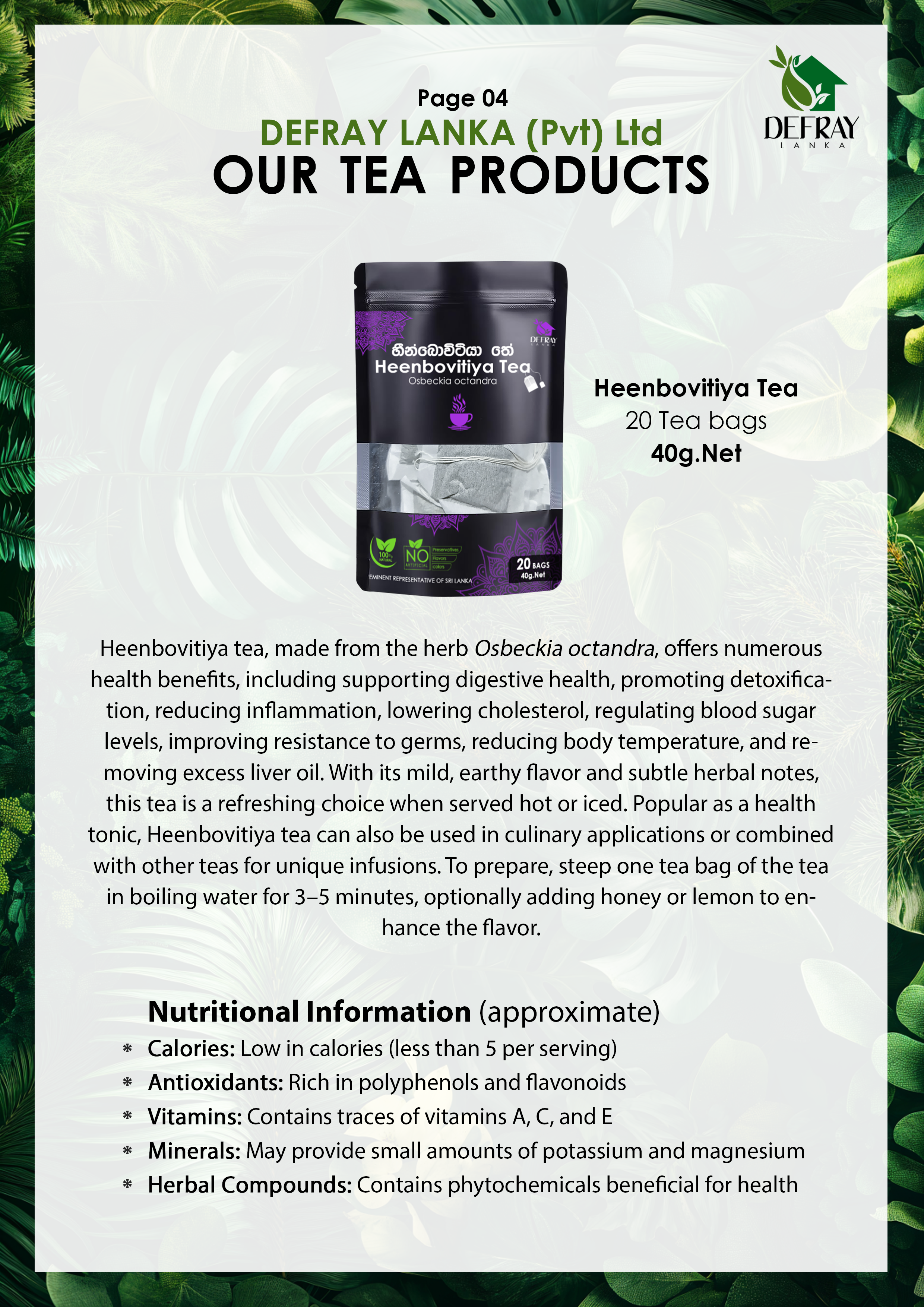 View Heenbovitiya Tea - 20 Tea Bags image
