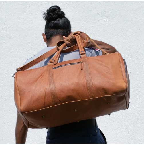 Leather Duffle Bags – Camel Leather Brown ( Large )