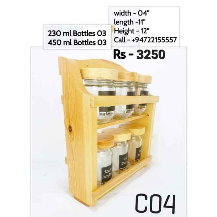 Wooden Kitchen Bottle Holder
