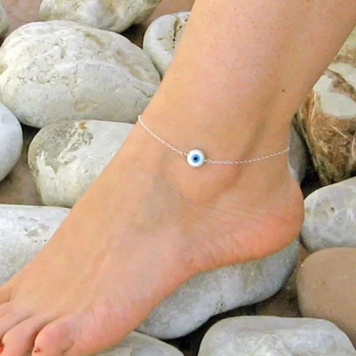 View Trendy Fashion Gold Silver color Simple Chain Eye Anklets For Women Girls Beach Foot Jewelry Leg Chain Ankle Bracelets Women Accessories image