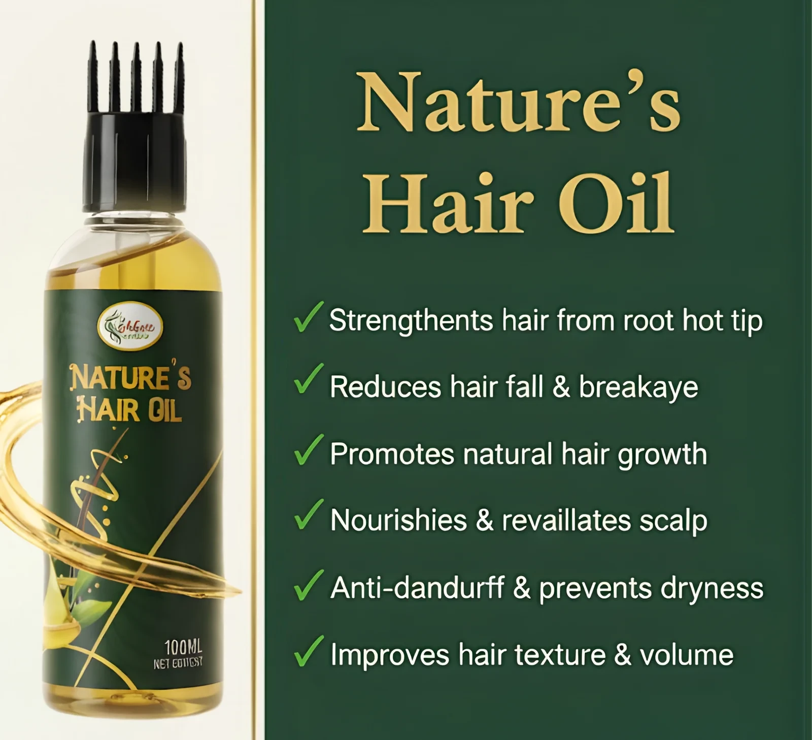 View Nava Herbal Nature’s Hair Oil – Herbal Hair Strengthening & Nourishing Oil image