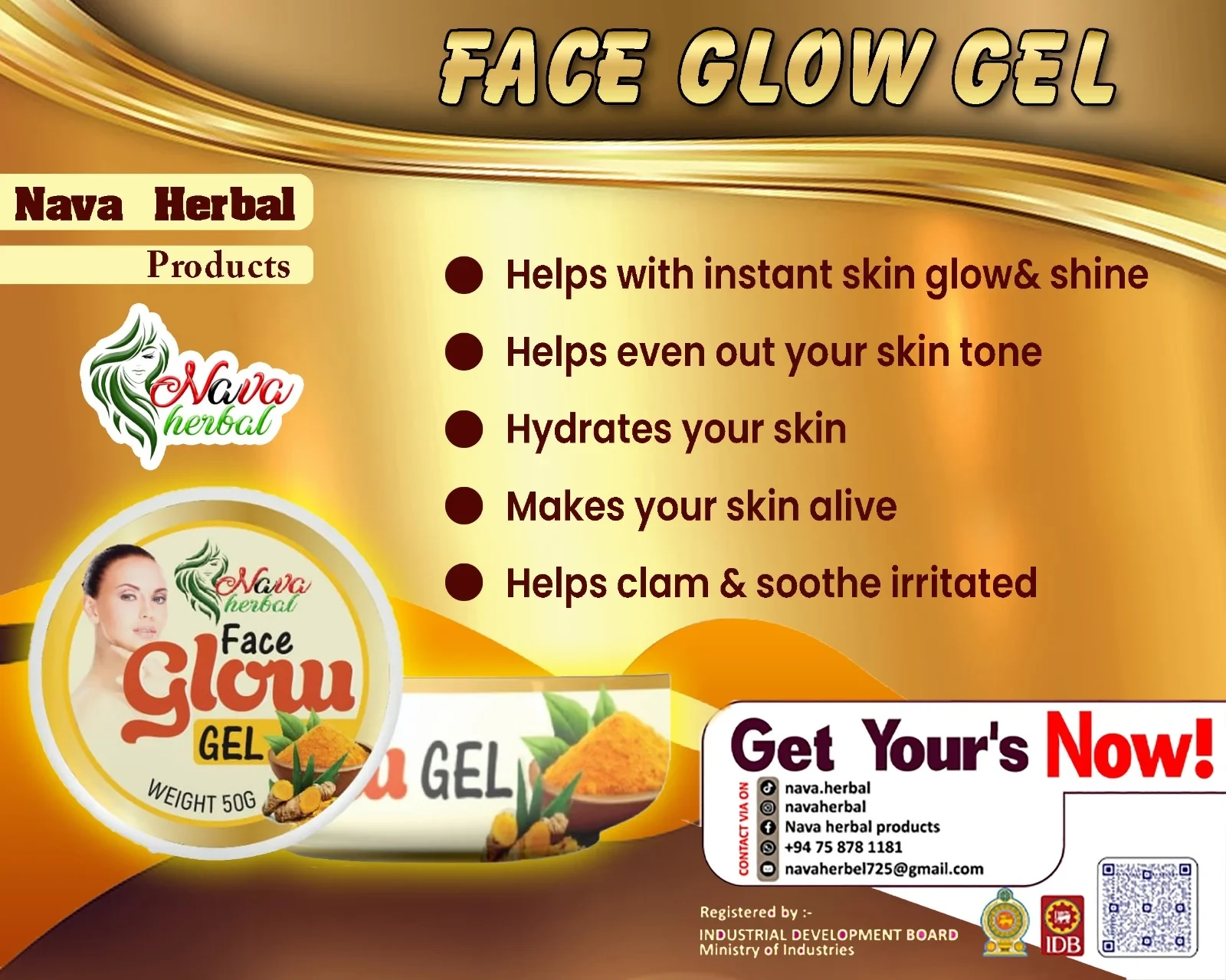 View Nava Herbal Niacinamide Face Glow Gel 30g – Brightening & Radiance Gel image