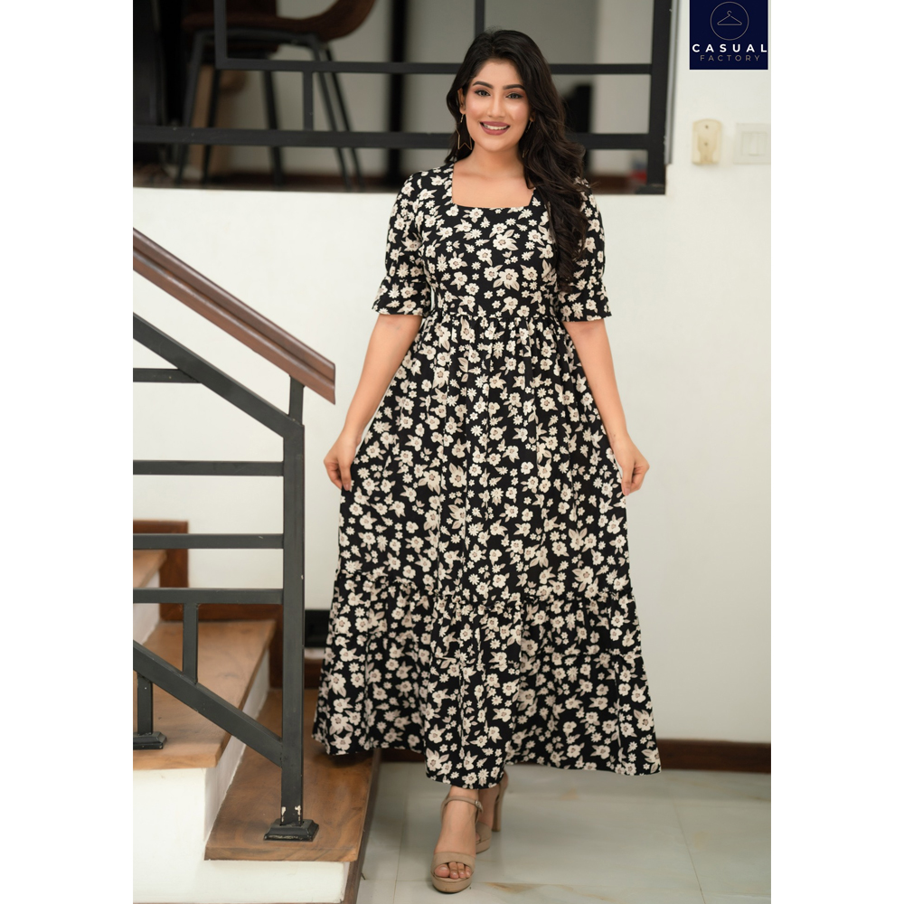 View Black Floral Dress  CF 10029 image