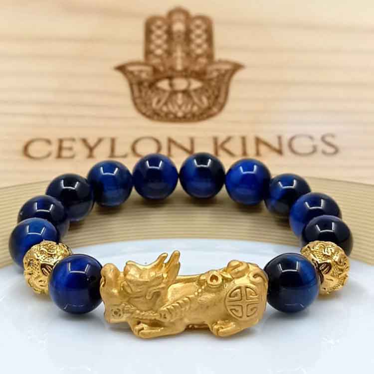 View BLUE TIGER EYE FENGSHUI PIXUI BRACELET image