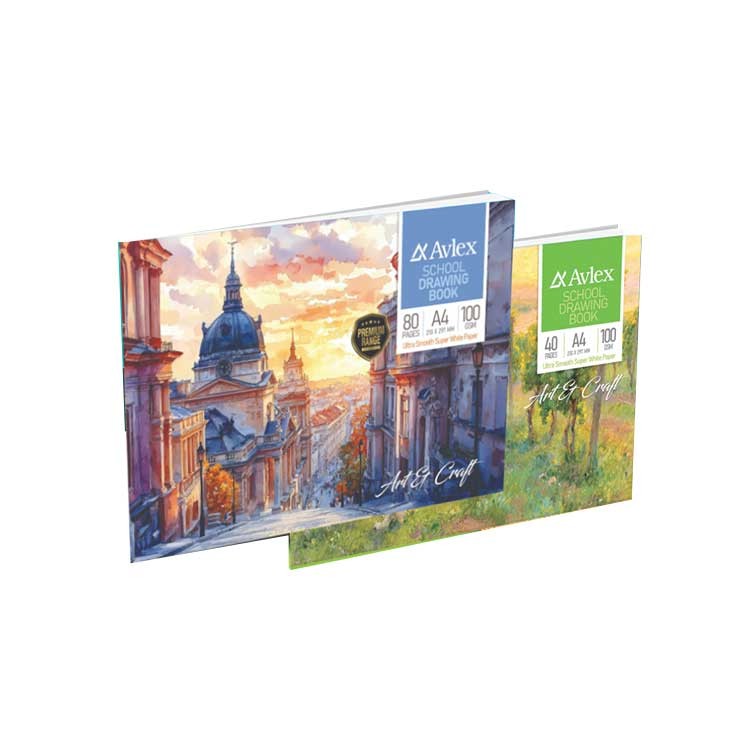 Avlex A4 Drawing Books – Premium Range 100gsm | 40 & 80 Pages