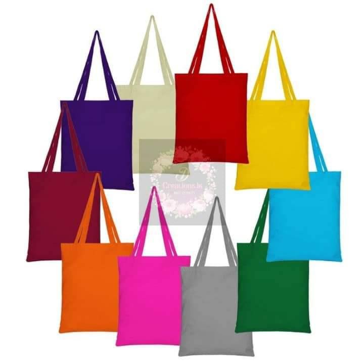 View Plain Tote Bags – Simple, Stylish & Customizable | Cotton Fabric Lace Design image