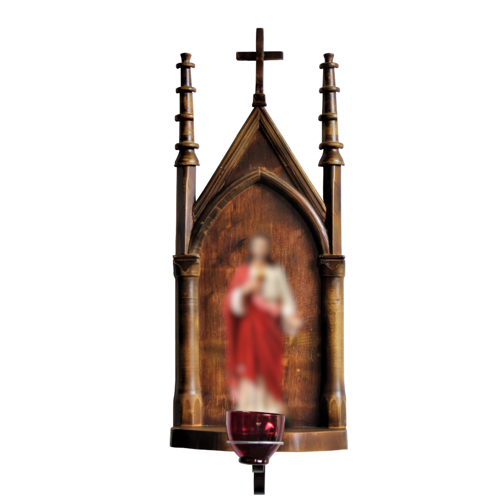 View Exquisite Wooden Catholic Statue 12inch : Handcrafted Sri Lankan Church & Home Shelf Decor image