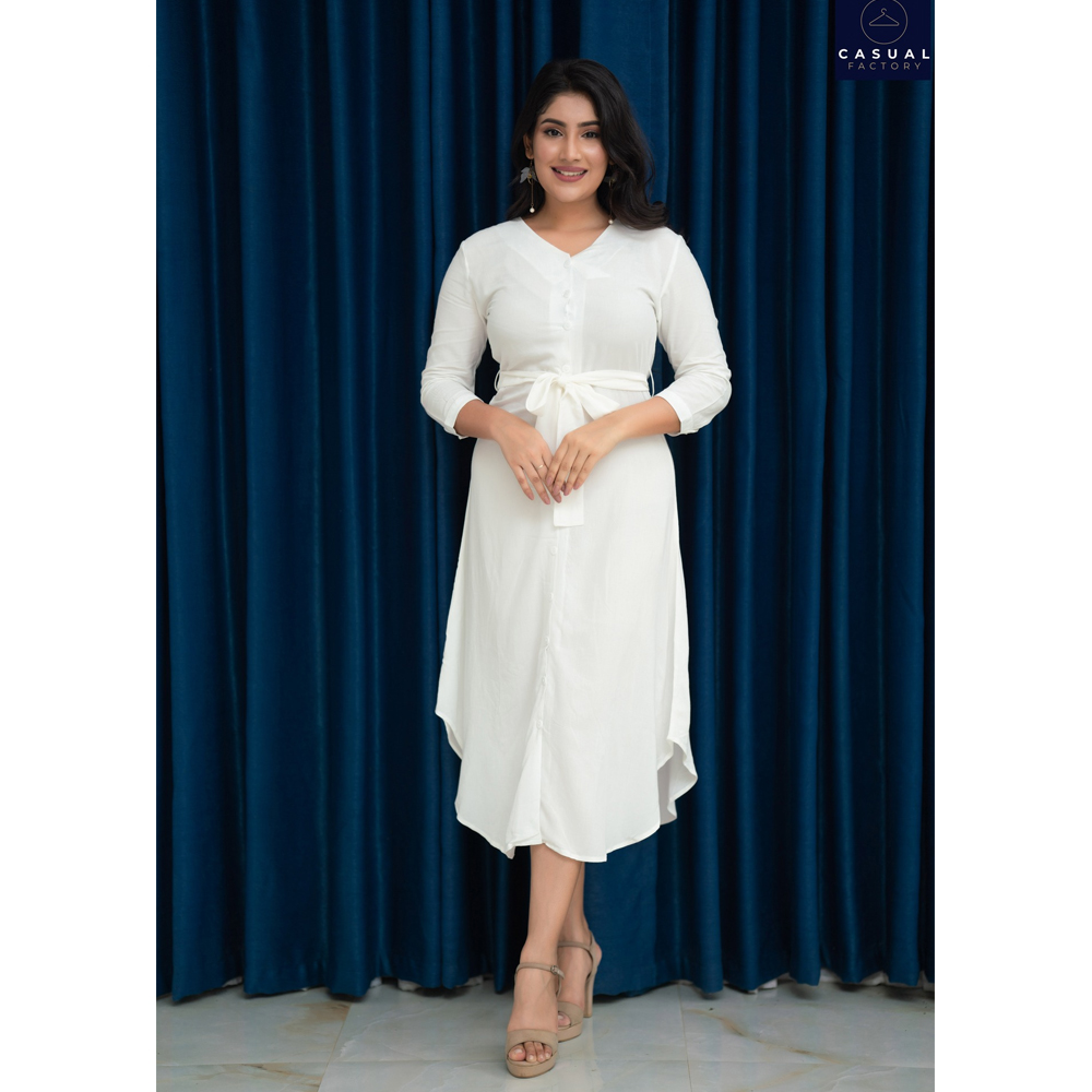 View White Casual Dress  CF 10027 image