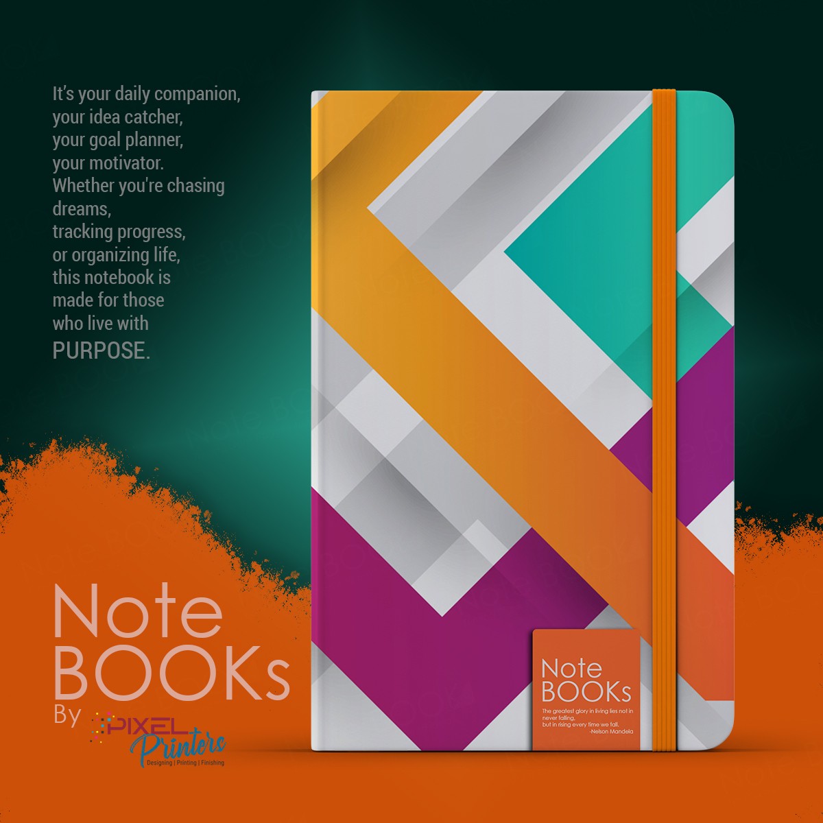 View Smart. Sleek. A5 Perfect Bound (Notebook design NB00453) image