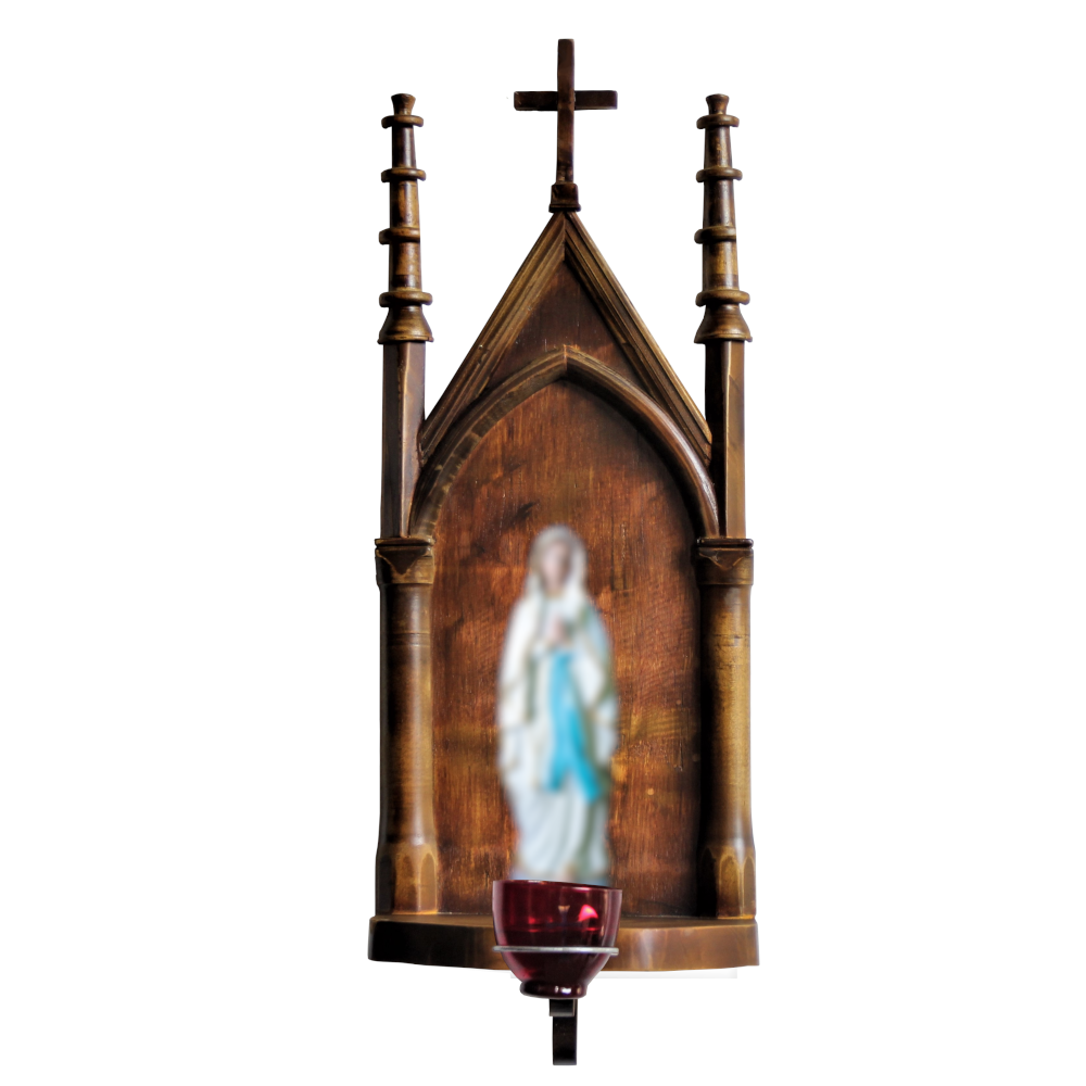 View Exquisite Wooden Catholic Statue 12inch : Handcrafted Sri Lankan Church & Home Shelf Decor image