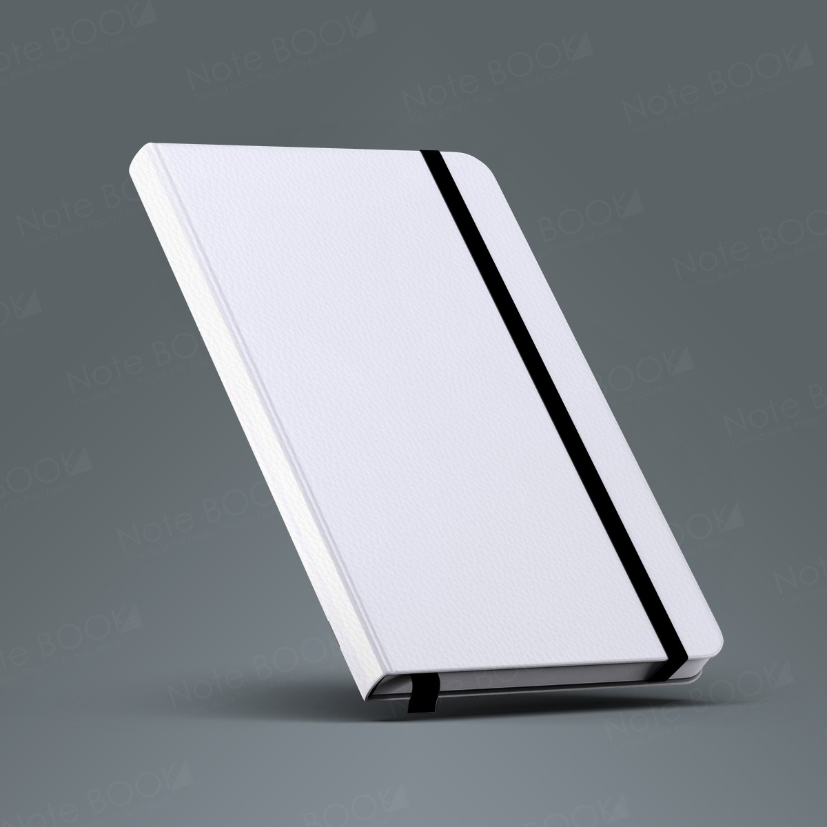 View Pure White Leather Notebook – 180 Ruled Pages image