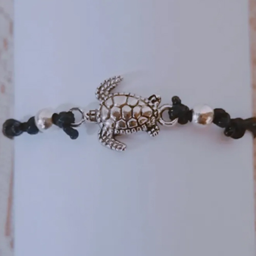 View New Fashion Turtle Anklet Handmade Adjustable Turtle Beach Wax Rope Anklets Friendship Jewelry Couple Gifts image