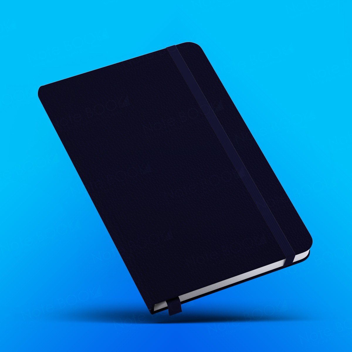 View Classic Dark Blue Leather Cover Notebook – 180 Ruled Pages image