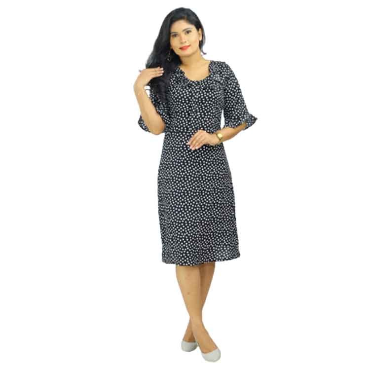 Short Dress with Three-Quarter Sleeves