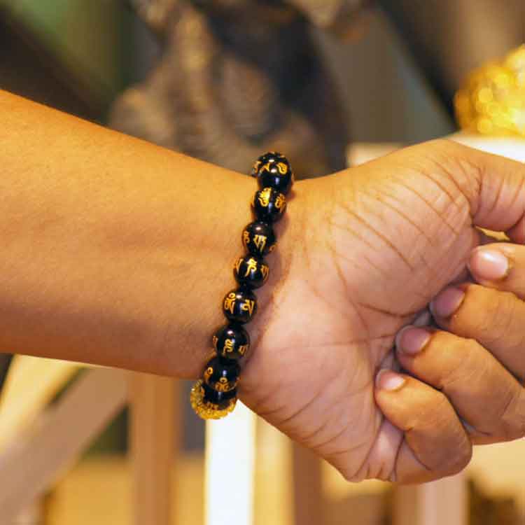 View FENG SHUI JADE & BLACK OBSIDIAN WEALTH BRACELET image