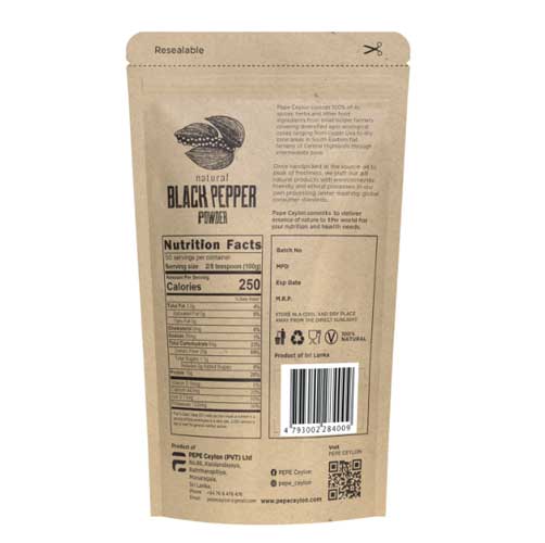 View Pepe Ceylon 100% Natural Black Pepper Powder - 100g image