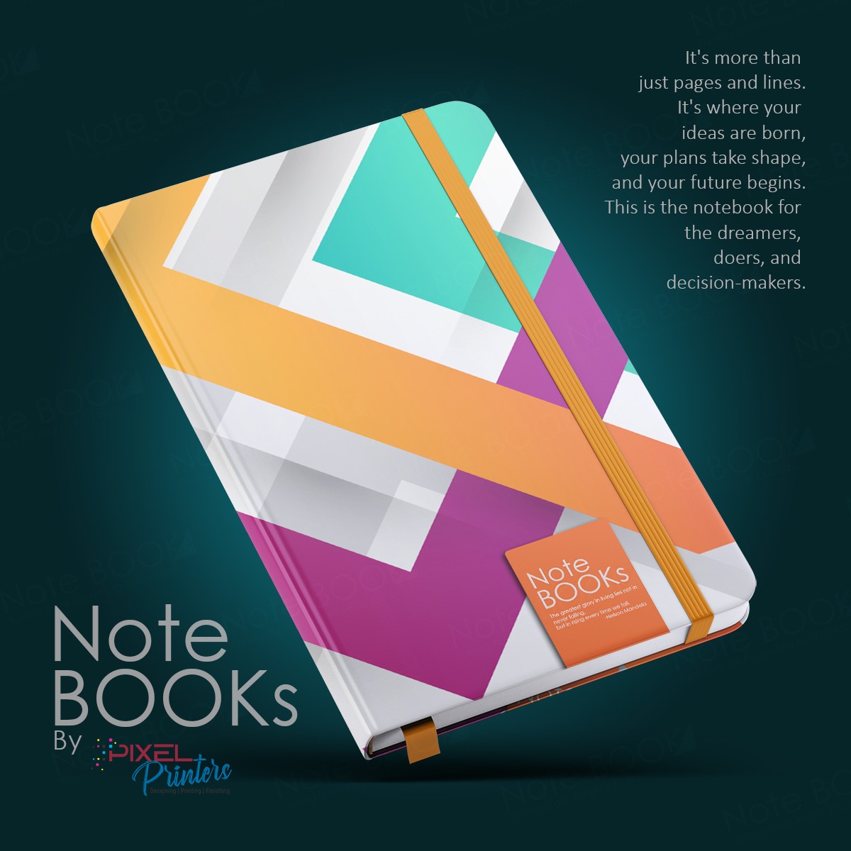 View Smart. Sleek. A5 Perfect Bound (Notebook design NB00453) image